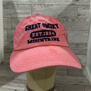 Great smoky mountains pink distressed baseball cap hat